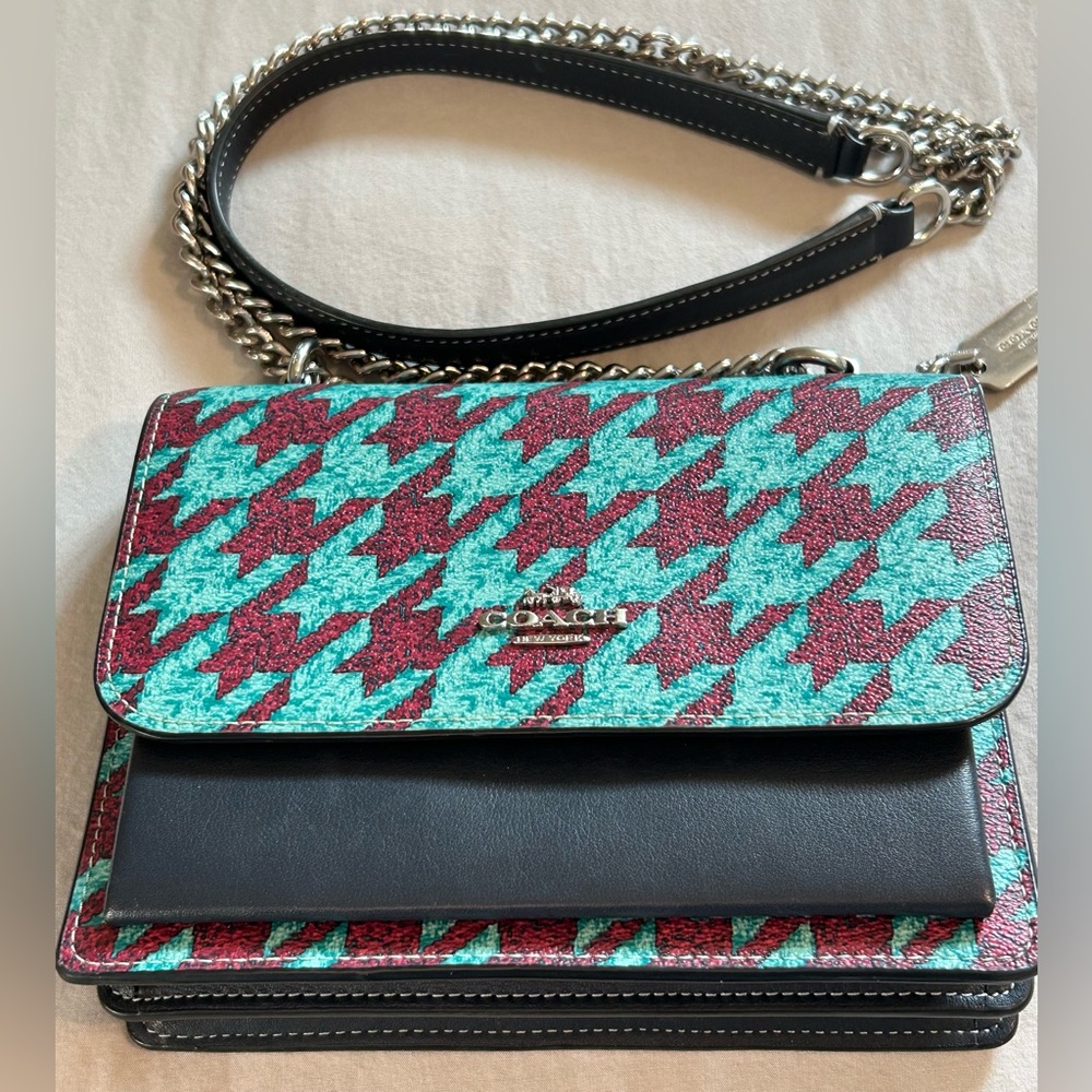 Coach Klare Mini Houndstooth Chain Shoulder Bag - Picture 5 of 9